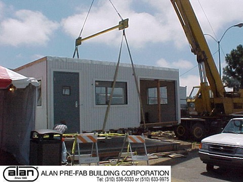 modular guard station on permanent foundation, portable guard station, prefabricated security booth, forkliftable guard house, guard shack