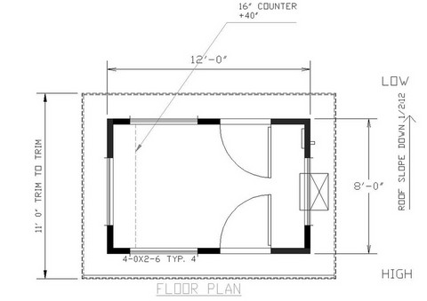 8x12 guard house with overhang