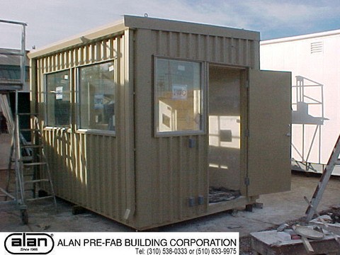 steel frame guard house, portable guard station, prefabricated security booth, forkliftable guard house, guard shack