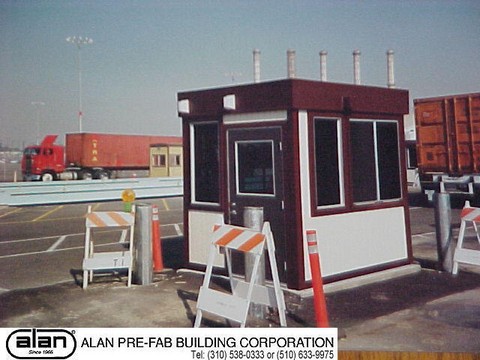 prefabricated guard house on permanent foundation, portable guard station, prefabricated security booth, forkliftable guard house, guard shack