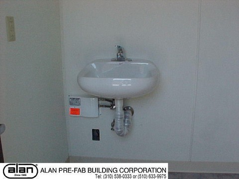 ADA compliant lavatory in modular building
