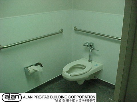 non ADA accessible restroom in prefab building
